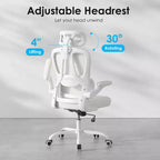 Ergonomic Mesh Office Chair with Adjustable Lumbar Support,Headrest & Flip-Up Armrests,Home Office Desk Chair for Study,Gaming Room