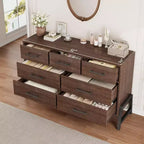 7 Dresser for Bedroom, Freestanding 52 in Wide Drawer Dresser with Storage, Wooden Closet Storage Chest for Living Room