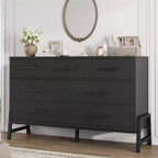 7 Dresser for Bedroom, Freestanding 52 in Wide Drawer Dresser with Storage, Wooden Closet Storage Chest for Living Room