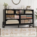 7 Dresser for Bedroom, Freestanding 52 in Wide Drawer Dresser with Storage, Wooden Closet Storage Chest for Living Room