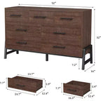 7 Dresser for Bedroom, Freestanding 52 in Wide Drawer Dresser with Storage, Wooden Closet Storage Chest for Living Room