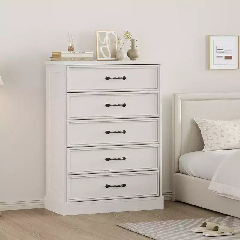 5 Dresser for Bedroom, Vertical Drawer Dresser with Storage Freestanding, Wooden Closet Storage Chest for Living Room, Bedroom, Entryway