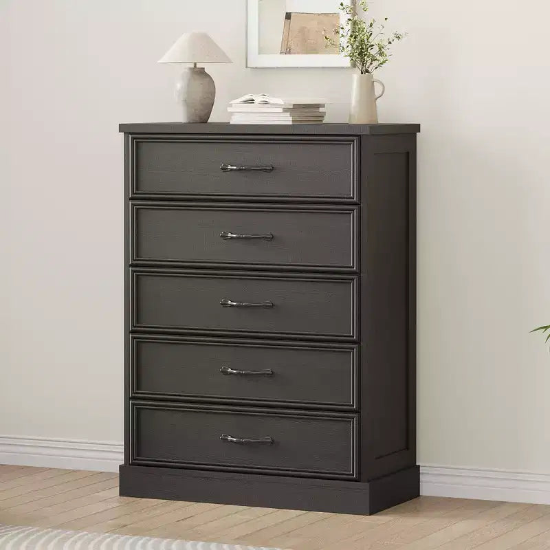 5 Dresser for Bedroom, Vertical Drawer Dresser with Storage Freestanding, Wooden Closet Storage Chest for Living Room, Bedroom, Entryway