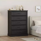 5 Dresser for Bedroom, Vertical Drawer Dresser with Storage Freestanding, Wooden Closet Storage Chest for Living Room, Bedroom, Entryway
