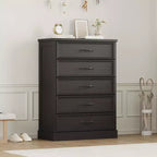 5 Dresser for Bedroom, Vertical Drawer Dresser with Storage Freestanding, Wooden Closet Storage Chest for Living Room, Bedroom, Entryway