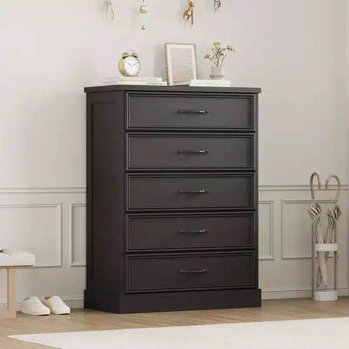 5 Dresser for Bedroom, Vertical Drawer Dresser with Storage Freestanding, Wooden Closet Storage Chest for Living Room, Bedroom, Entryway