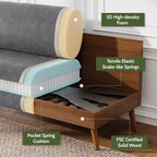 68 Loveseat Sofa, Modern Upholstered Couch with 24 Deep Seat, Padded Arms, Small Comfy Sofa for Living Room