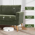 68 Loveseat Sofa, Modern Upholstered Couch with 24 Deep Seat, Padded Arms, Small Comfy Sofa for Living Room