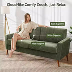 68 Loveseat Sofa, Modern Upholstered Couch with 24 Deep Seat, Padded Arms, Small Comfy Sofa for Living Room
