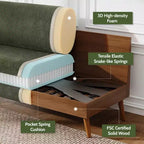 68 Loveseat Sofa, Modern Upholstered Couch with 24 Deep Seat, Padded Arms, Small Comfy Sofa for Living Room