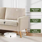 68 Loveseat Sofa, Modern Upholstered Couch with 24 Deep Seat, Padded Arms, Small Comfy Sofa for Living Room