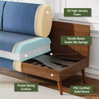 68 Loveseat Sofa, Modern Upholstered Couch with 24 Deep Seat, Padded Arms, Small Comfy Sofa for Living Room