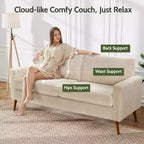 68 Loveseat Sofa, Modern Upholstered Couch with 24 Deep Seat, Padded Arms, Small Comfy Sofa for Living Room
