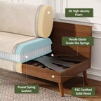 68 Loveseat Sofa, Modern Upholstered Couch with 24 Deep Seat, Padded Arms, Small Comfy Sofa for Living Room