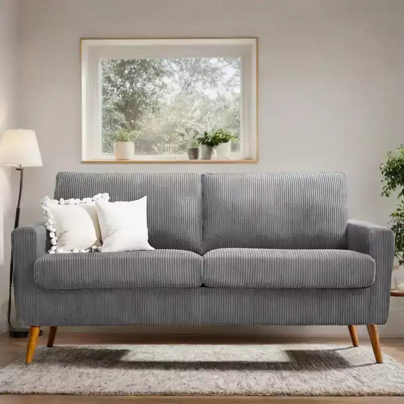 68 Loveseat Sofa, Modern Upholstered Couch with 24 Deep Seat, Padded Arms, Small Comfy Sofa for Living Room