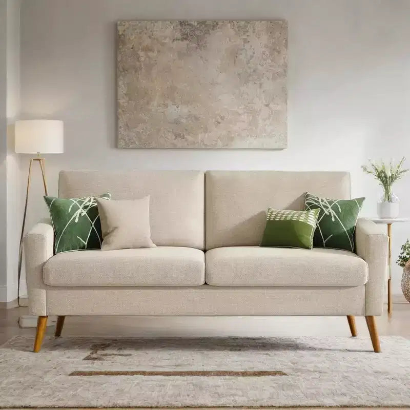 68 Loveseat Sofa, Modern Upholstered Couch with 24 Deep Seat, Padded Arms, Small Comfy Sofa for Living Room