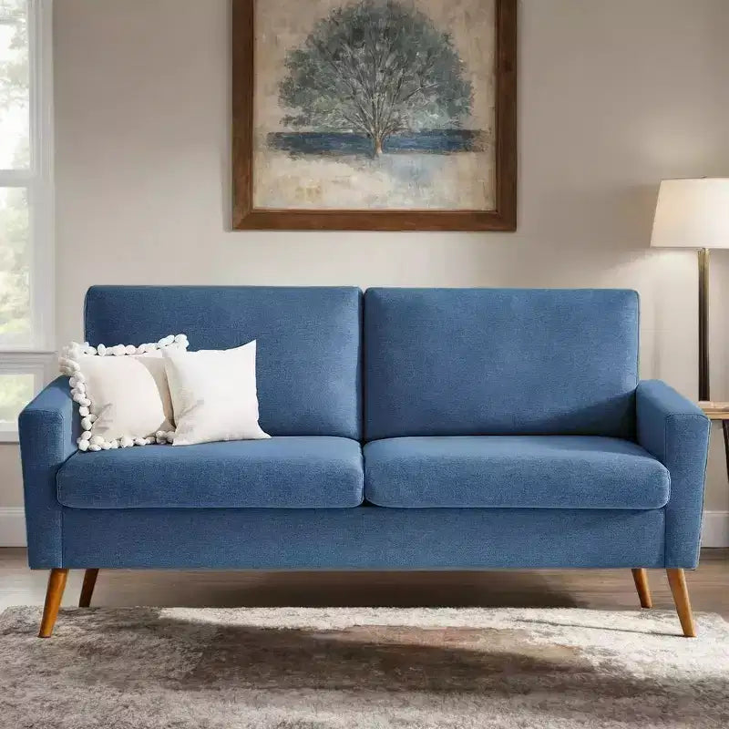 68 Loveseat Sofa, Modern Upholstered Couch with 24 Deep Seat, Padded Arms, Small Comfy Sofa for Living Room