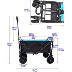 Foldable Garden Shopping & Beach Cart, Metal Material,for Outdoor Use