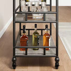 Roman Column Serving Cart, MDF & Iron Material, Retro Color, for Kitchen & Dining Area