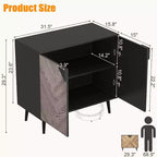 Buffet Cabinet with Storage,Storage Cabinet with Decor Doors and Shelves,Sideboard Buffet for Hallway, Entryway, Living Room, or Kitchen