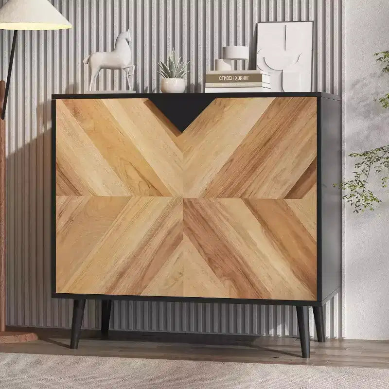 Buffet Cabinet with Storage,Storage Cabinet with Decor Doors and Shelves,Sideboard Buffet for Hallway, Entryway, Living Room, or Kitchen