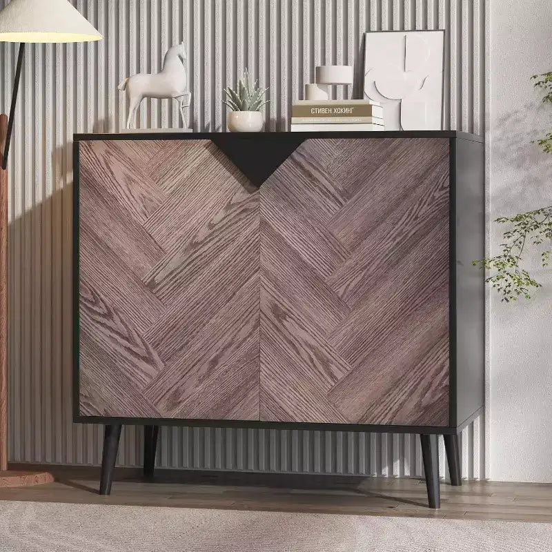 Buffet Cabinet with Storage,Storage Cabinet with Decor Doors and Shelves,Sideboard Buffet for Hallway, Entryway, Living Room, or Kitchen