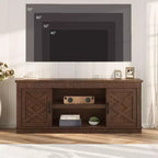 Farmhouse TV Stand for Tv Up to70 in, Fluted Entertainment Center w/ 2 Doors, 65 in Rustic Television Consoles Stands for Living Room, Bedroom