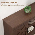 Farmhouse TV Stand for Tv Up to70 in, Fluted Entertainment Center w/ 2 Doors, 65 in Rustic Television Consoles Stands for Living Room, Bedroom