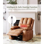 Manual Recliner Chair for Adults PU Faux Leather, Massage Lounge, 360 Swivel Cup Holders, Side Pocket Modern Single Sofa Seat