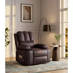 Manual Recliner Chair for Adults PU Faux Leather, Massage Lounge, 360 Swivel Cup Holders, Side Pocket Modern Single Sofa Seat