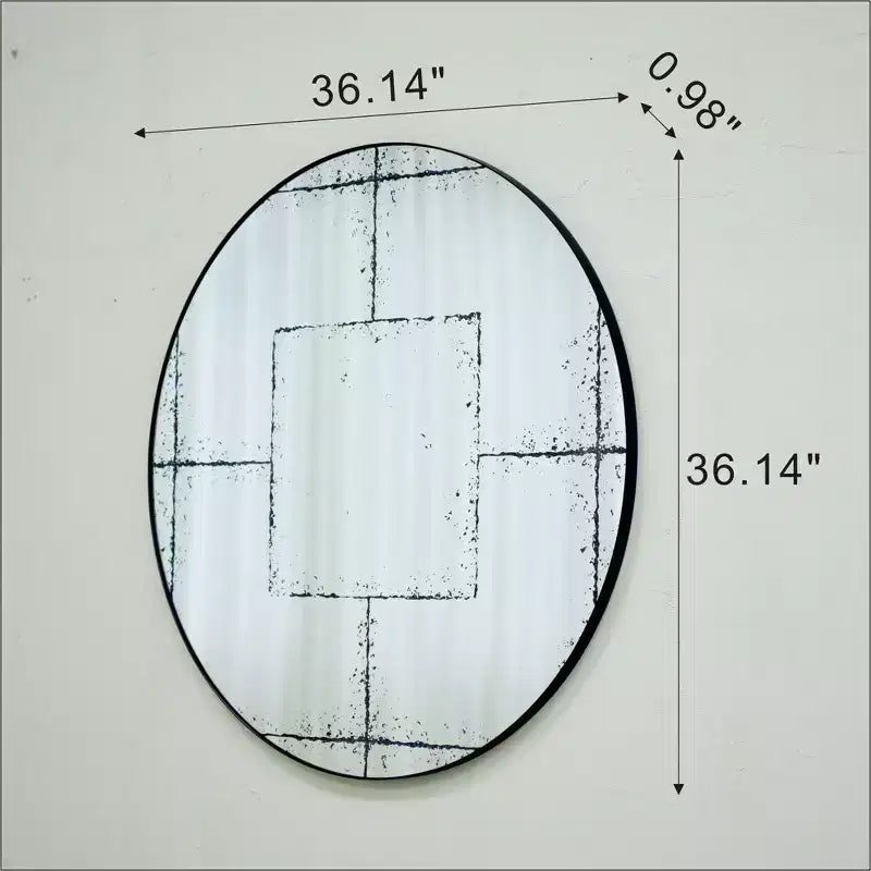 Vintage Industrial Wall Mirror with High-Definition Glass