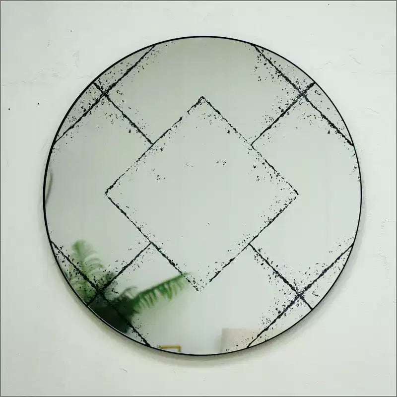 Vintage Industrial Wall Mirror with High-Definition Glass