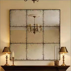 Vintage Industrial Wall Mirror with High-Definition Glass