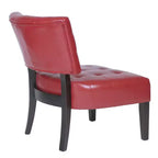 Modern Oversized Accent Chair with Middle Tufted Back Blended Leather Comfy Chairs with Wood Legs Accent Chairs for Living Room, Bedroom