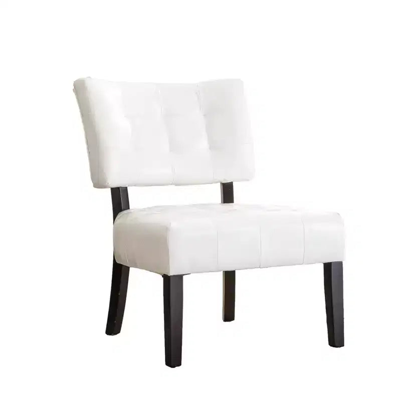 Modern Oversized Accent Chair with Middle Tufted Back Blended Leather Comfy Chairs with Wood Legs Accent Chairs for Living Room, Bedroom