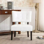 Modern Oversized Accent Chair with Middle Tufted Back Blended Leather Comfy Chairs with Wood Legs Accent Chairs for Living Room, Bedroom