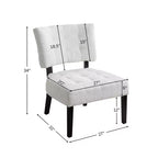 Modern Oversized Accent Chair with Middle Tufted Back Blended Leather Comfy Chairs with Wood Legs Accent Chairs for Living Room, Bedroom