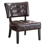 Modern Oversized Accent Chair with Middle Tufted Back Blended Leather Comfy Chairs with Wood Legs Accent Chairs for Living Room, Bedroom