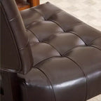 Modern Oversized Accent Chair with Middle Tufted Back Blended Leather Comfy Chairs with Wood Legs Accent Chairs for Living Room, Bedroom