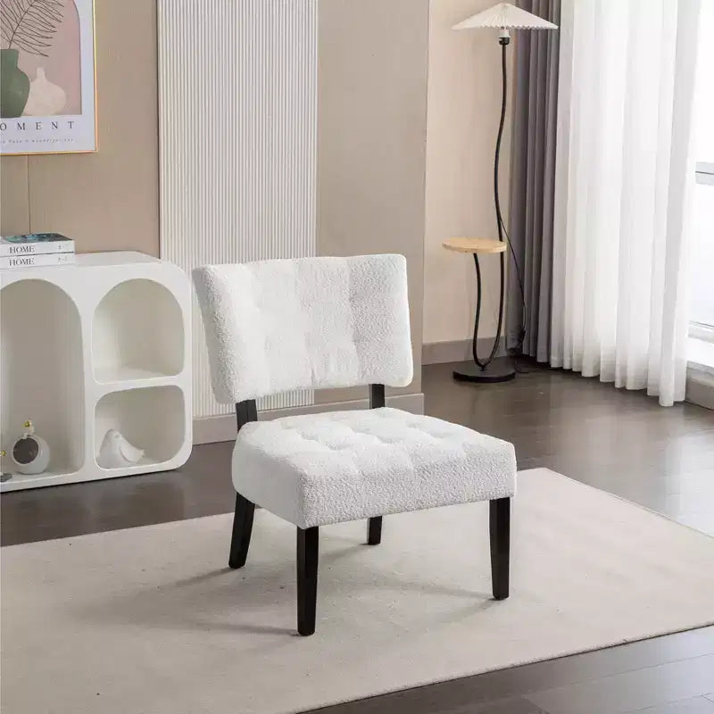 Modern Oversized Accent Chair with Middle Tufted Back Blended Leather Comfy Chairs with Wood Legs Accent Chairs for Living Room, Bedroom