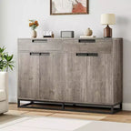 55 Inch Buffet Kitchen Cabinet, Large, Modern sideboard with 2 drawers and 4 Doors, Bar Buffet Table for Kitchen and Dining Room