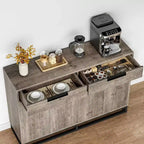 55 Inch Buffet Kitchen Cabinet, Large, Modern sideboard with 2 drawers and 4 Doors, Bar Buffet Table for Kitchen and Dining Room