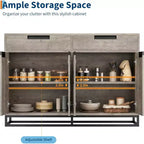 55 Inch Buffet Kitchen Cabinet, Large, Modern sideboard with 2 drawers and 4 Doors, Bar Buffet Table for Kitchen and Dining Room