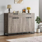 55 Inch Buffet Kitchen Cabinet, Large, Modern sideboard with 2 drawers and 4 Doors, Bar Buffet Table for Kitchen and Dining Room