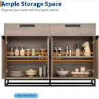 55 Inch Buffet Kitchen Cabinet, Large, Modern sideboard with 2 drawers and 4 Doors, Bar Buffet Table for Kitchen and Dining Room
