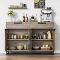 55 Inch Buffet Kitchen Cabinet, Large, Modern sideboard with 2 drawers and 4 Doors, Bar Buffet Table for Kitchen and Dining Room
