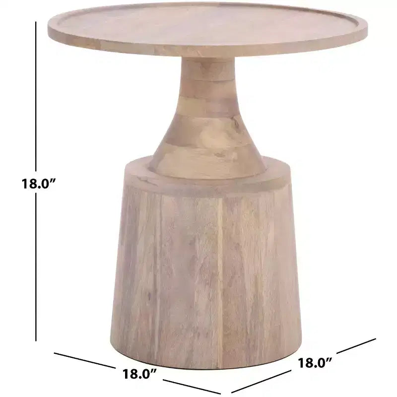 Round Accent Table - White Washed