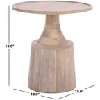 Round Accent Table - White Washed