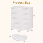 4 Drawer Dresser for Bedroom, 39''Nightstand 4 Chest of Drawers with Large Storage,Modern Bedside End Table for Living Room, Nursery, Entryway