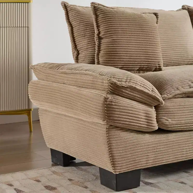 84 Inch Corduroy Couch Loveseat Sofa with 2 Pillows for Living Room,Small Space,Office,Apartment